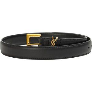Women’s Gold/black Leather Belts 2.8cm Wide For Jeans Pants Fashion Buckle